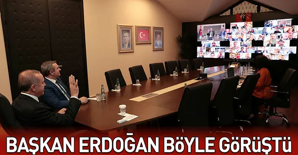 Başkan Erdoğan, İstanbul AK Parti ilçe başkanları ile telekonferansla görüştü