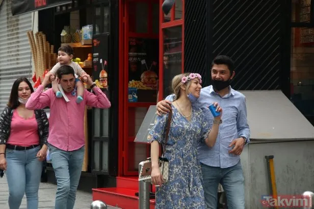 Taksim’de koronavirüs tedbirlerine uyulmadı! Artan vakalara rağmen maskeler ellerde