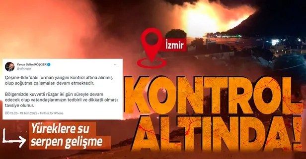İzmir Çeşme’deki yangın kontrol altına alındı! Valilikten açıklama geldi