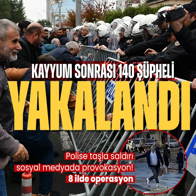 Kayyum kararı sonrası güvenlik güçlerine taşla saldırı: 8 ilde 140 şüpheli yakalandı!