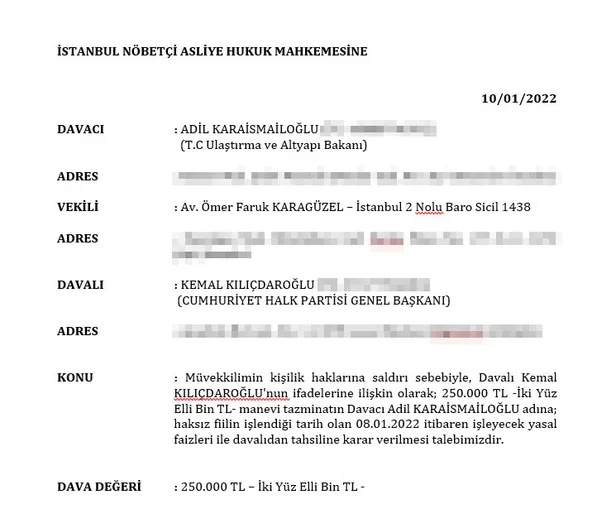 mesnetsiz-iddialarin-hesabi-sorulacak-istanbul-21-asliye-hukuk-mahkemesinden-chpli-kemal-kilicdarogluna-2-dava-1641837054036.jpg Mesnetsiz iddiaların hesabı sorulacak! Bakan Adil Karaismailoğlu’ndan CHP'li Kemal Kılıçdaroğlu’na 2 dava-4