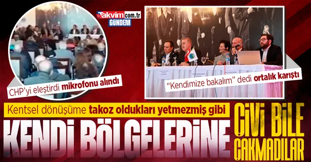 Kentsel dönüşüme takoz oldular kendi bölgelerine de çivi çakmadılar! Adalar Belediyesi'ndeki deprem panelinde CHP'yi eleştiren eski yöneticinin mikrofonu alındı