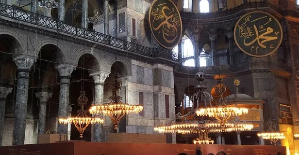 Ayasofya Camii’nde dev iskele 7 yıl sonra kaldırıldı... ’Serafim Melekleri’ de yeniden ortaya çıktı