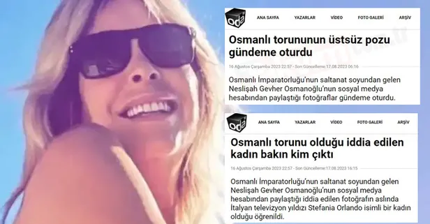 Odatv'den rezil algı operasyonu! Stefania Orlando'nun üstsüz görüntülerini alıp 'Osmanlı torunu' dediler