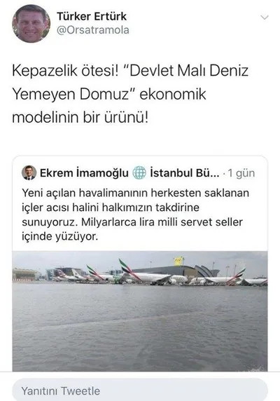 CHP'li Türker Ertürk'ten İstanbul Havalimanı ile ilgili skandal paylaşım! Karalamak isterken rezil oldu-1