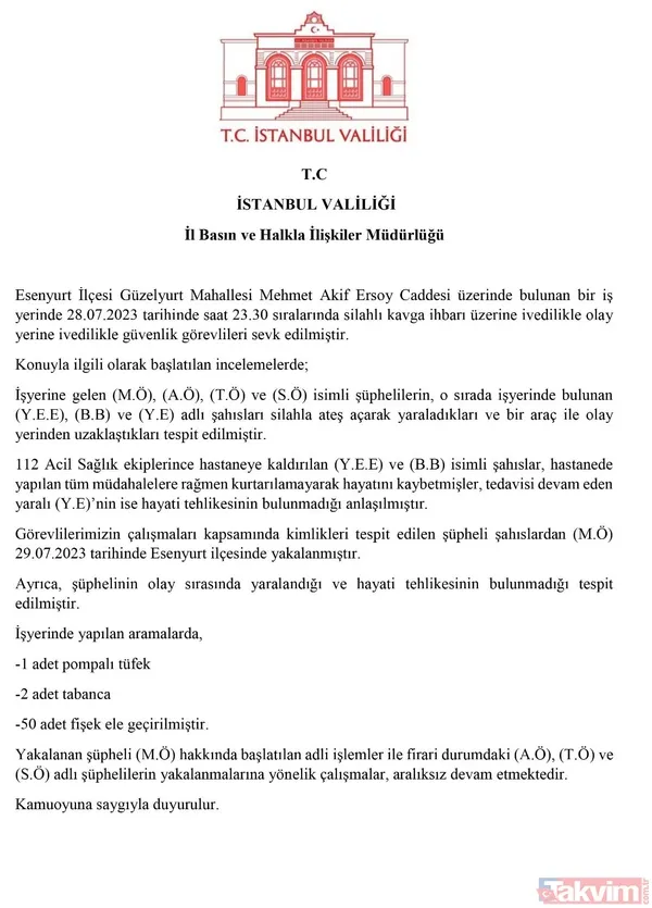 Esenyurt'ta dehşet anları! Zanlıların ifadeleri ortaya çıktı... Tarık Özerbay: Pişmanım, böyle olmasını istemezdim - 34