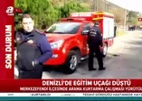 Denizli'de eğitim uçağı düştü
