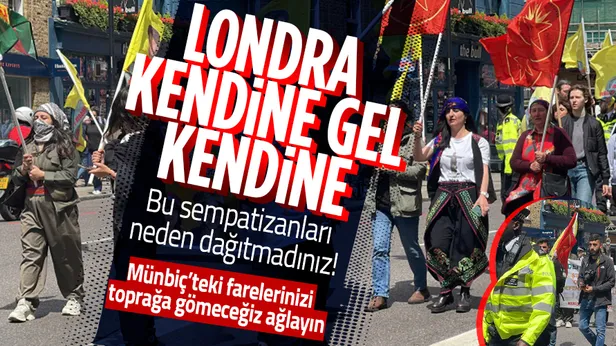 Avrupanın göbeğinde skandal görüntüler! Terör örgütü PKK yandaşları Londrada yürüyüş düzenledi
