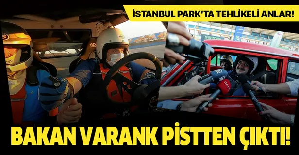 Bakan Varank F1 pistinde tehlike atlattı! Pistten çıktı...