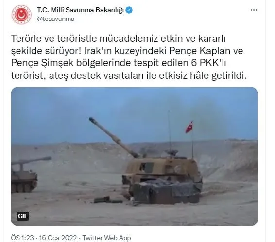 Son dakika: MSB duyurdu! 6 terörist öldürüldü-1