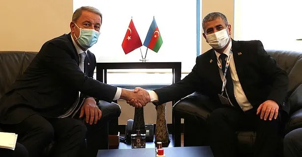 Milli Savunma Bakanı Hulusi Akar Azerbaycanlı mevkidaşıyla görüştü! Libya Genelkurmay Başkanı’nı kabul etti