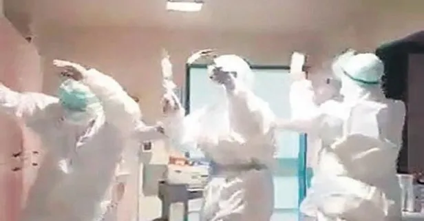 Elazığ’da koronavirüs nedeniyle yoğun bakımda hasta kalmayınca sağlıkçılar dans ederek sevindi
