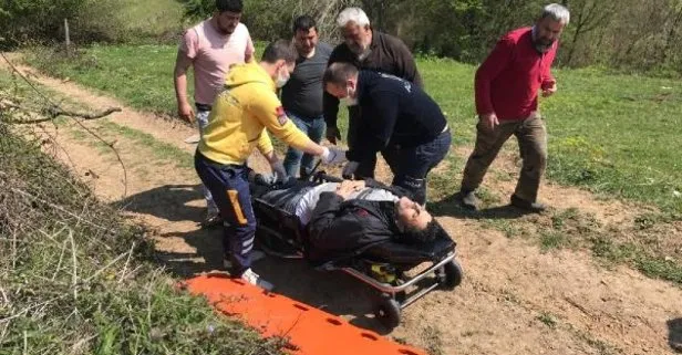 Sakarya Karacasu’da çapa yapan Yavuz Berberoğlu ayağını makinenin bıçaklarına kaptırdı