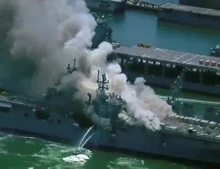 ABD’nin askeri gemisi yandı!