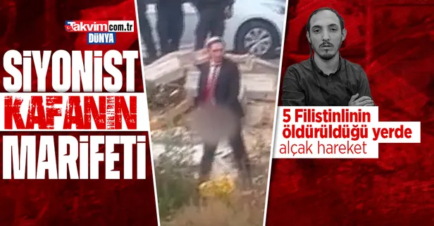 Rezalet görüntüler: İsrailli aşırı sağcı yetkili Chanamel Dorfman, 5 Filistinlinin öldürüldüğü yerde tuvaletini yaptı!