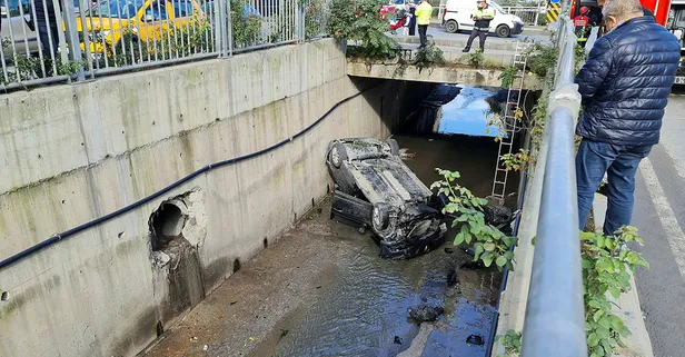Kontrolden çıktı! Takla atarak dereye yuvarlandı