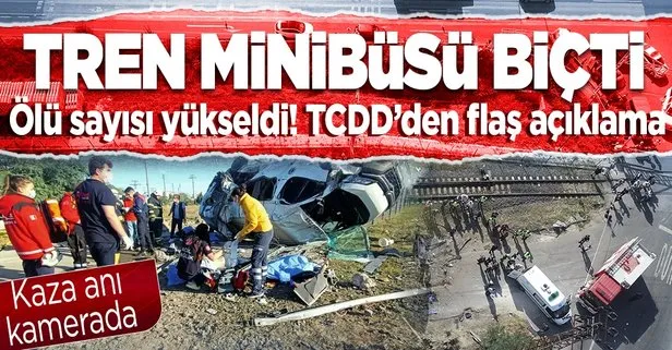 Tekirdağ’ın Ergene ilçesinde tren minibüse çarptı: Ölü sayısı 6’ya yükseldi! Kaza anı kamerada