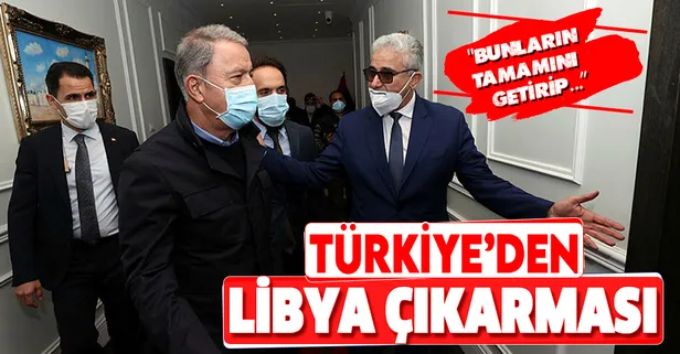 Libya'ya çıkarma yapan Milli Savunma Bakanı Hulusi Akar, İçişleri Bakanı Fethi Başağa ile görüştü: Büyük işler başardınız