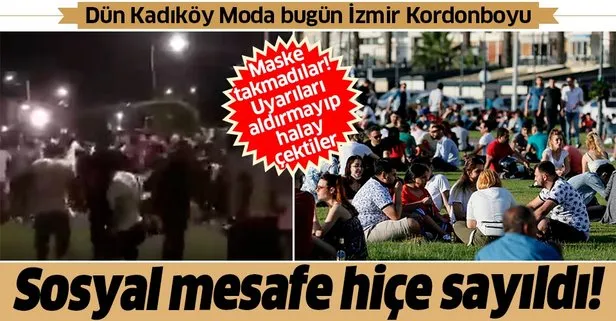 İzmir’de şoke eden görüntü: Kordonboyu’nda sosyal mesafe hiçe sayıldı vatandaşlar halay çekti!