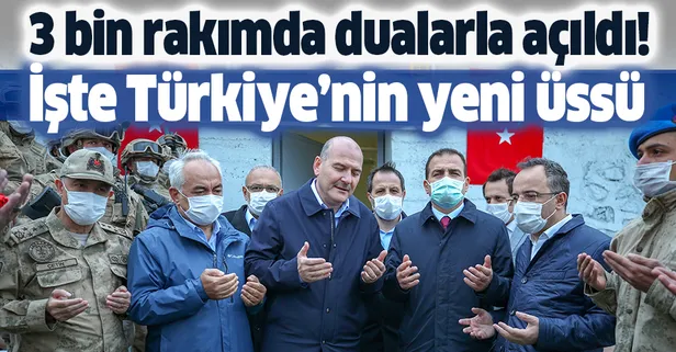 İçişleri Bakanı Soylu'nun katılımıyla İkiyaka Dağları'ndaki üs bölgesi dualarla açılıştı