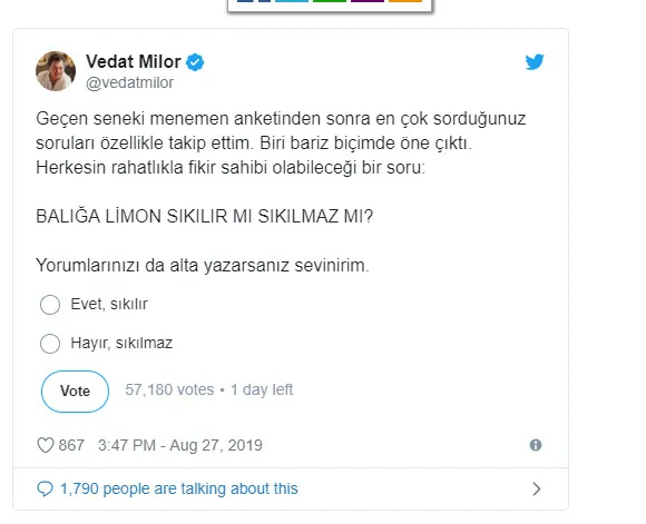 Vedat Milor anketi: Balığa limon sıkılır mı, sıkılmaz mı? Ağustos'ta hangi balık yenir?-2