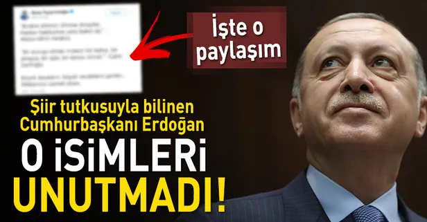 Cumhurbaşkanı Erdoğan şairleri dizeleriyle andı