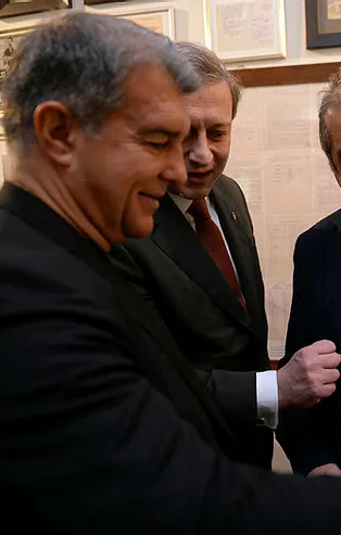 Galatasaray - Barcelona maçı öncesi Galatasaray Lisesi'nde buluşma! Burak Elmas'la Laporta bir araya geldi