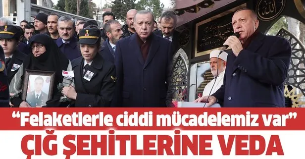 Son dakika: Başkan Erdoğan şehit Cihan Erat için düzenlenen cenaze törenine katıldı