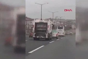 TEM'de tehlikeli inatlaşma: O anlar kamerada