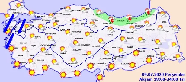 HAVA DURUMU | Meteorolojiden o bölgeye sağanak yağış ve sel uyarısı | 9 Temmuz 2020 hava nasıl olacak?-2