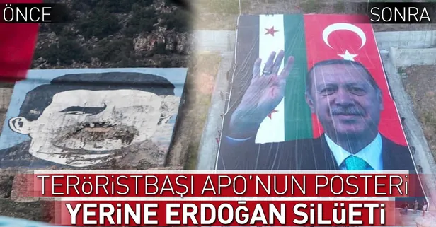 Darmık Dağı'nda Erdoğan posteri