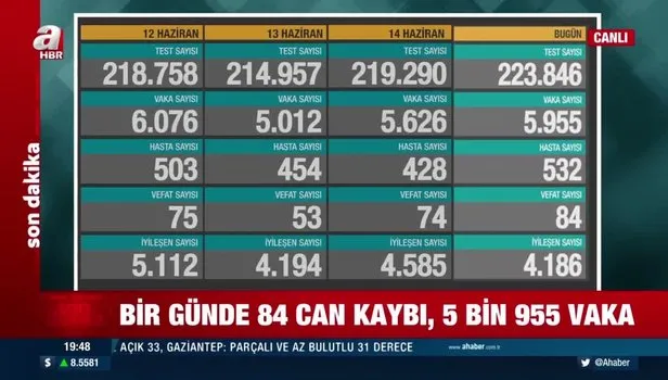 SON DAKİKA: Sağlık Bakanlığı 15 Haziran 2021 koronavirüs tablosunu açıkladı