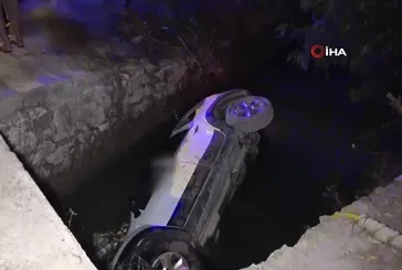 Sulama kanalına uçan otomobilde 2 kişi boğularak hayatını kaybetti