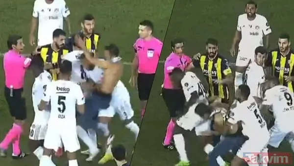 Ankara'da saha karıştı! Tribünden inen taraftar Beşiktaşlı Salih Uçan'ı tekmeledi, Josef kırmızı kart gördü - 5