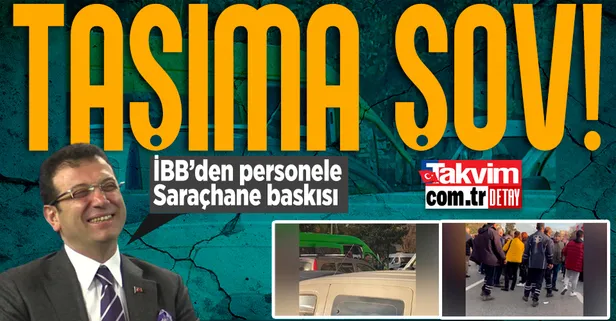 İBB Başkanı Ekrem İmamoğlu'nun Saraçhane şovuna İBB temizlik personelleri servis araçlarıyla alana taşındı