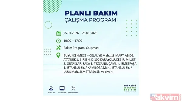 İstanbul'da yarın elektrik yok! 25 Ocak 2026 BEDAŞ elektrik kesintisi sorgulama - 5