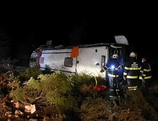 Eskişehir’de yolcu otobüsü devrildi: 3 yaralı