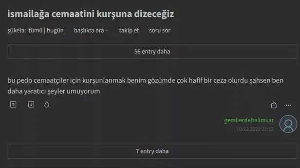 1670863104479.jpeg İnternetin lağım çukuru Ekşi Sözlük'den yeni skandal! İslami kurum ve kuruluşları hedef alarak tehdit savurdular-7