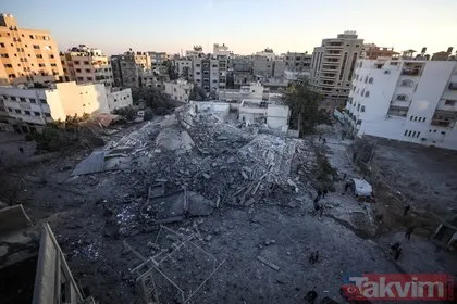 İşte İşgalci İsrail’in vurduğu binanın gündüz görüntüleri
