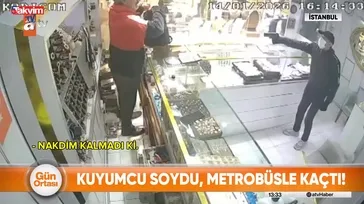 Kuyumcu soydu metrobüsle kaçtı - Video