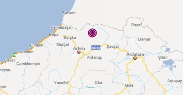 Son dakika: Artvin’de 3.7 büyüklüğünde deprem | Son depremler