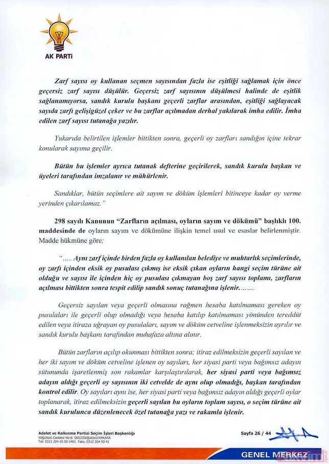 İÅte  AK Parti İstanbul seçimlenin iptali için YSK'ya verdiÄi 44 sayfalık olaÄanüstü itiraz dilekçesi