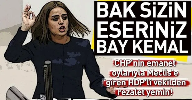 HDP’li Ayşe Acar Başaran’dan TBMM’de rezalet yemin!