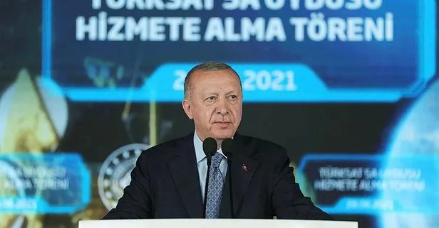 Başkan Recep Tayyip Erdoğan, Türksat 5A haberleşme uydusunun hizmete alım töreninde önemli mesajlar verdi