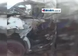 Kamyonet hafriyat kamyonuna çarptı