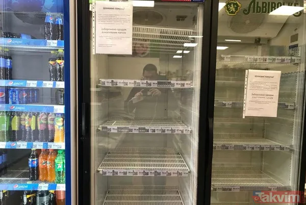 Rusya Ukrayna savaşı kıtlık yarattı! Ukrayna'da mağazalar kapalı raflar boş benzin yok - 9