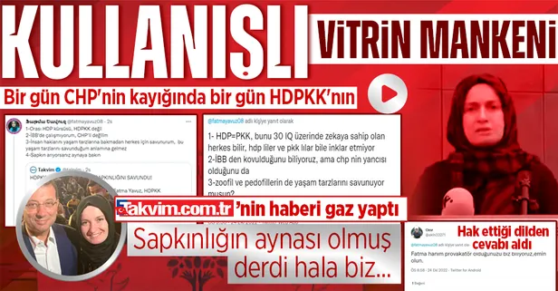CHP'li İBB'nin vitrin mankeni Fatma Yavuz'dan HDPKK kürsüsünde ucuz şov! LGBT sapkınlığını savundu: "Ben bu başörtüsünü yakarım"