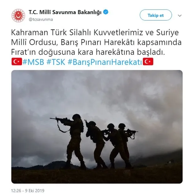 Barış Pınarı Harekatı'nda kara operasyonu başladı! İşte ilk görüntüler...-1