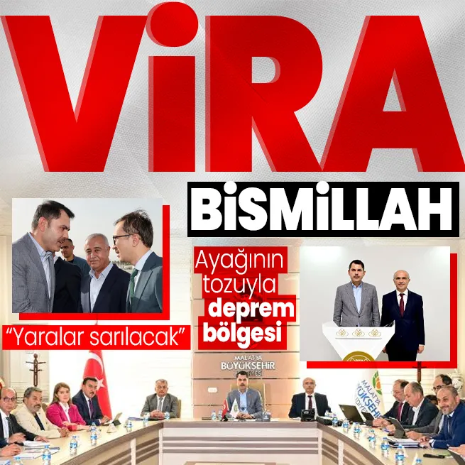 Çevre, Şehircilik ve İklim Değişikliği Bakanı Murat Kurum ayağının tozuyla deprem bölgesinde! Malatyada Tüm yaraları saracağız mesajı