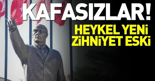İzmir’de Atatürk’e benzemeyen heykelin baş kısmı yenilendi